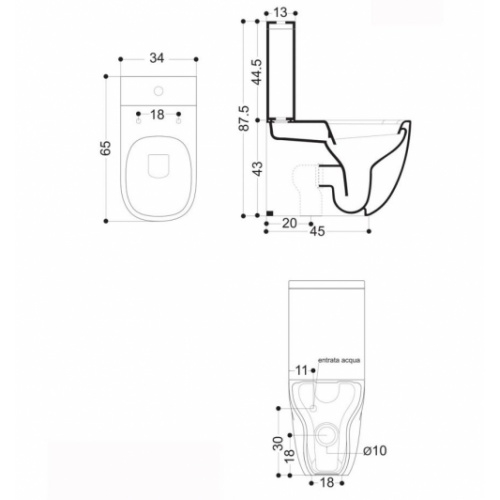 Pack WC à poser WILD Blackmat WWL301313 Schéma Pack WC à poser WILD Blackmat WWL301313 Schéma