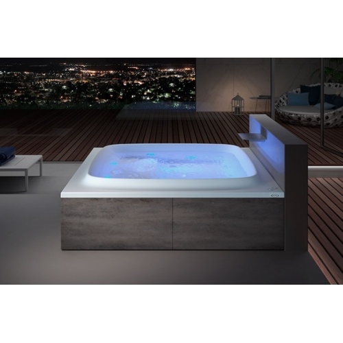 Baignoire SKYLINE 190x190 cm seule - Blanc brillant - Illumatherapy skyline-190-gallery-night Baignoire SKYLINE 190x190 cm seule - Blanc brillant - Illumatherapy skyline-190-gallery-night