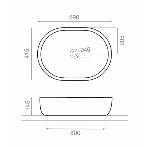 Vasque à poser TOULOUSE 4037 Schéma Vasque à poser TOULOUSE 4037 Schéma