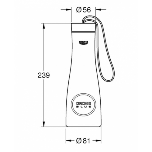 Mitigeur d'évier avec système de filtration de l'eau EUROSMART Blue Pure** Bouteille thermo Schéma