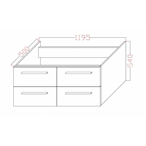 Meuble double vasque BIZ 120 cm Bois Clair + Miroir Lite KISS 120 Schéma