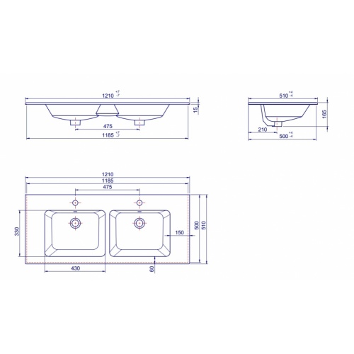 Meuble double vasque BIZ 120 cm Bois Clair + Miroir Lite PMCER122