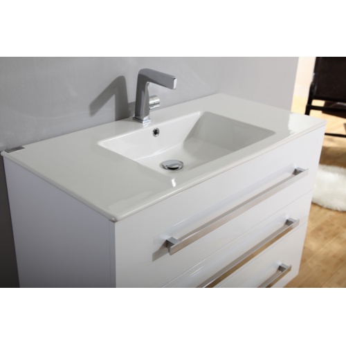 Meuble TERCIO 80cm Blanc Brillant avec miroir Kathy SENSO100BL 2 Meuble TERCIO 80cm Blanc Brillant avec miroir Kathy SENSO100BL 2