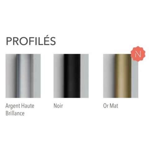 Paroi fixe NORDIC Or Mat Verre Wavy - Droite - 100 cm Profilé Nordic Paroi fixe NORDIC Or Mat Verre Wavy - Droite - 100 cm Profilé Nordic