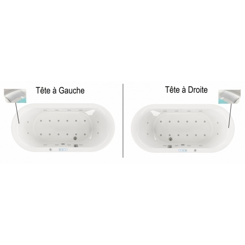 Baignoire îlot balnéo OVVIO - Tête à Gauche - Air Hotel Ovvio Vue Dessus