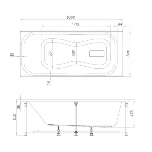 Baignoire balnéo ZUMBA 180x80cm - Tête à Droite - Sensation Air Pool zumba-dimensions Baignoire balnéo ZUMBA 180x80cm - Tête à Droite - Sensation Air Pool zumba-dimensions
