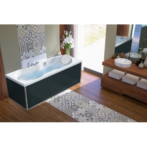 Baignoire balnéo ROMANZA 170x75 - Tête à Droite - Silence Mix Color Romanza Vitalité _tablier verre noir-Droite Baignoire balnéo ROMANZA 170x75 - Tête à Droite - Silence Mix Color Romanza Vitalité _tablier verre noir-Droite