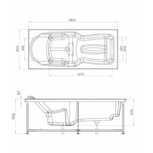 Baignoire balnéo KINEPLUS 180x80 cm - Tête à Droite kineplus-180 Baignoire balnéo KINEPLUS 180x80 cm - Tête à Droite kineplus-180