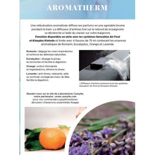 Baignoire balnéo KINEPLUS KIETUDE 170x75 cm - Tête à Gauche AROMATHERM Baignoire balnéo KINEPLUS KIETUDE 170x75 cm - Tête à Gauche AROMATHERM