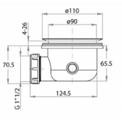 Bonde grise sans capot Ø 90 mm pour receveur Ultra FLat S - K936367 K936367 Schéma Bonde grise sans capot Ø 90 mm pour receveur Ultra FLat S - K936367 K936367 Schéma