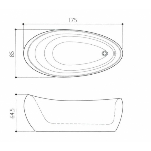 Baignoire ilot ovale COSI COSI SChéma