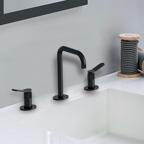 Mélangeur lavabo Blackmat EAST SIDE 3 trous : Réf ES20513 ES20513_AMB Mélangeur lavabo Blackmat EAST SIDE 3 trous : Réf ES20513 ES20513_AMB