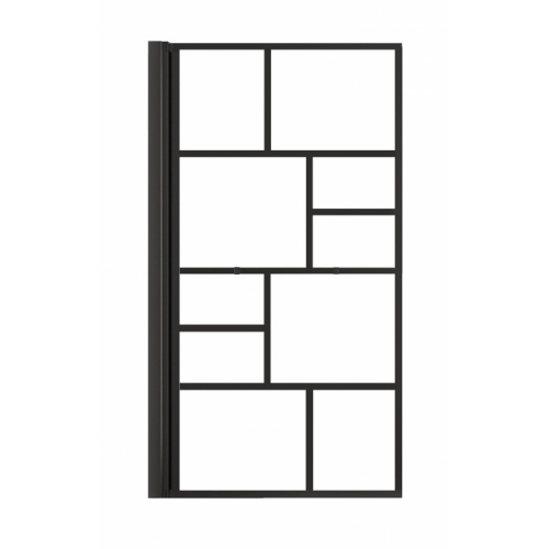 Pare-baignoire pivotant et relevable CUBE Noir mat - Verre traité anti-calcaire Cube Pare-baignoire pivotant et relevable CUBE Noir mat - Verre traité anti-calcaire Cube