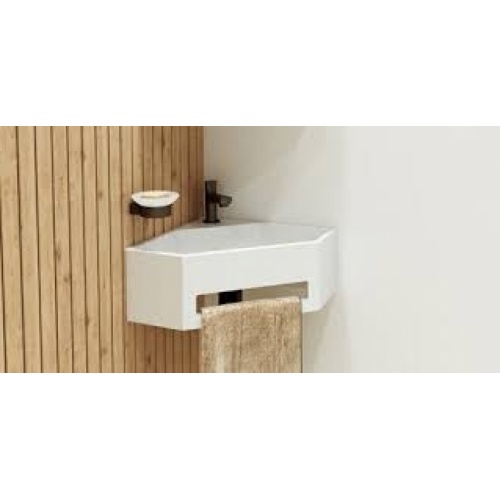 Lave-mains d'angle ANGO avec porte serviette intégré ango amb