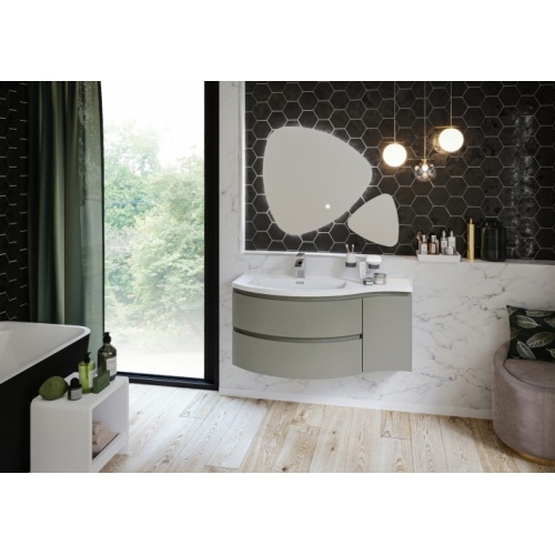 Meuble simple vasque galbé YLIADE 110 cm Gris Mat YLIADE gris-mat-110cm Meuble simple vasque galbé YLIADE 110 cm Gris Mat YLIADE gris-mat-110cm