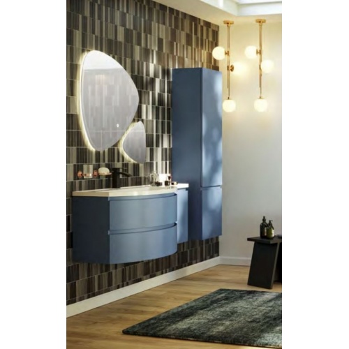 Meuble simple vasque galbé YLIADE 110 cm Gris Mat YLIADE Bleu Meuble simple vasque galbé YLIADE 110 cm Gris Mat YLIADE Bleu