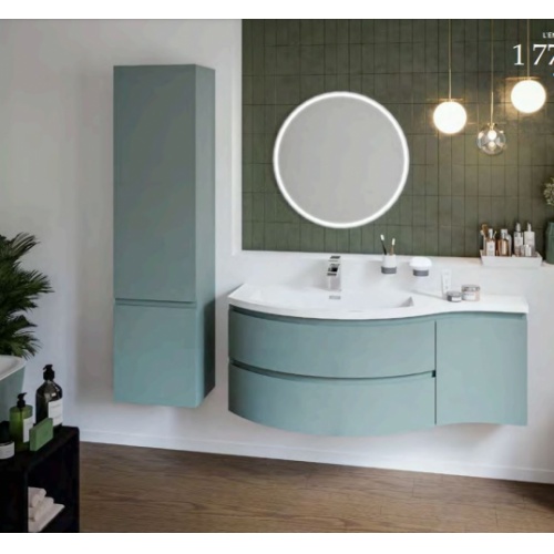 Meuble simple vasque galbé YLIADE 110 cm Gris Mat YLIADE Vert Meuble simple vasque galbé YLIADE 110 cm Gris Mat YLIADE Vert