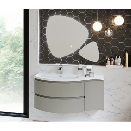 Meuble simple vasque galbé YLIADE 110 cm Gris Mat Meuble simple vasque galbé YLIADE 110 cm Gris Mat
