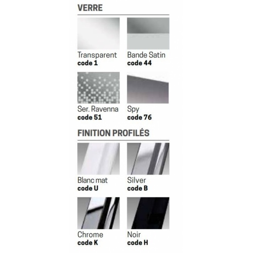 Panneau fixe latéral KUADRA HLF 100 cm - Transparent - Chromé KUADRA HFL Panneau fixe latéral KUADRA HLF 100 cm - Transparent - Chromé KUADRA HFL