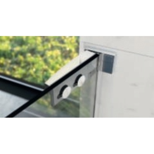 Paroi fixe KINEQUARTZ équerres SOLO verre Fumé miroir - 70 cm Equerre KINEQUARTZ