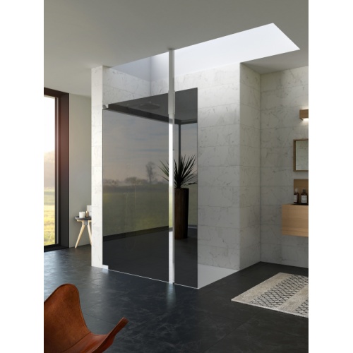 Paroi fixe KINEQUARTZ équerres SOLO verre Fumé miroir - 70 cm Kinequartz Solo Equerres CFM - mat