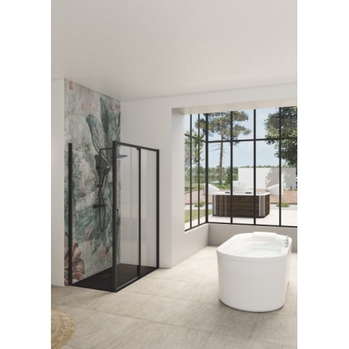 Paroi coulissante SMART DESIGN C Noir grainé - Gauche - 120 cm Smart_Design_Balneo_Spa
