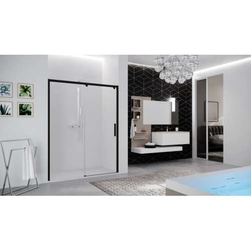 Paroi 1 porte coulissante KUADRA 2.0 2PH - Noir - Verre Transparent - Gauche - 100cm K22PH107S-1H Paroi 1 porte coulissante KUADRA 2.0 2PH - Noir - Verre Transparent - Gauche - 100cm K22PH107S-1H