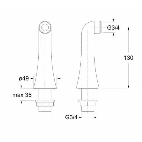 Colonnettes hautes pour fixation sur gorge Doré CH160 Schéma Colonnettes hautes pour fixation sur gorge Doré CH160 Schéma