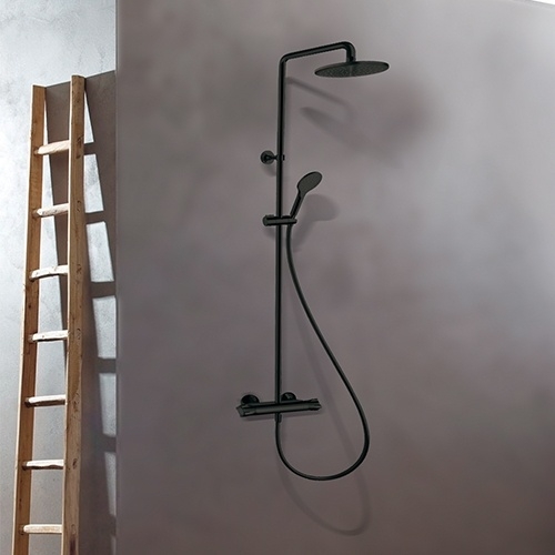 Colonne de douche thermostatique THETA BLACKMAT - Noir mat TE49413_AMB Colonne de douche thermostatique THETA BLACKMAT - Noir mat TE49413_AMB