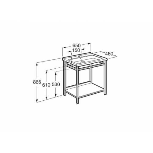 Lavabo sur pieds NATURA en frêne naturel 65 cm A851055392 Schéma Lavabo sur pieds NATURA en frêne naturel 65 cm A851055392 Schéma