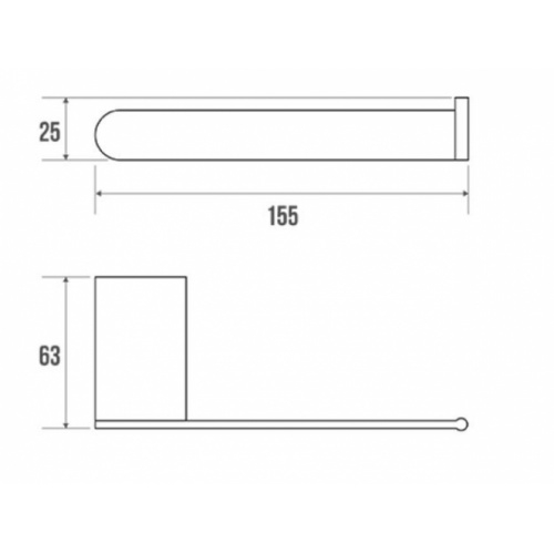 Distributeur papier WC PURE laiton chromé 300160 Schéma