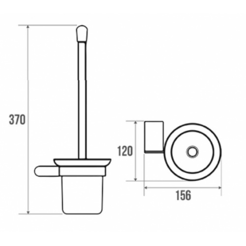 Porte-balayette mural PURE laiton chromé 300190 Schéma Porte-balayette mural PURE laiton chromé 300190 Schéma