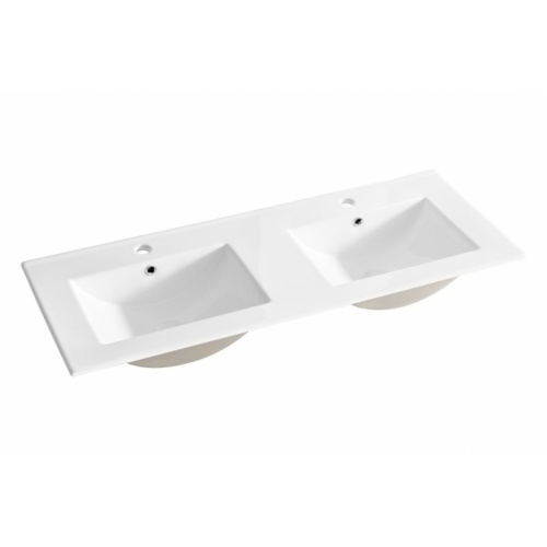Meuble double vasque JUPITER 3.0 Blanc Brillant 140cm - Sans miroir ED121 Ph