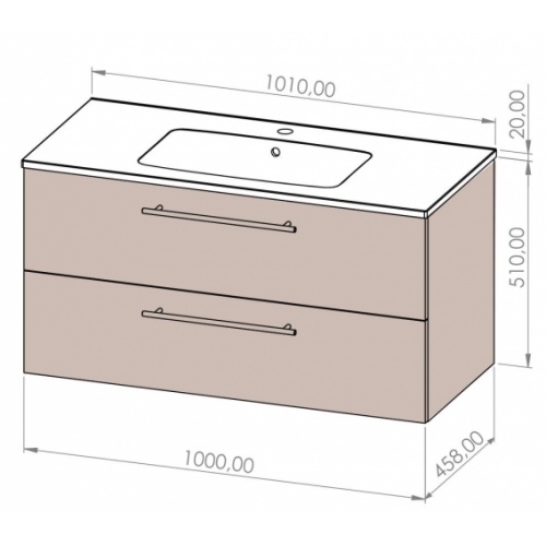 Meuble NEPTUNE Héritage Chêne 100 cm - SANS miroir NEPTUNE 100 Centré Meuble NEPTUNE Héritage Chêne 100 cm - SANS miroir NEPTUNE 100 Centré