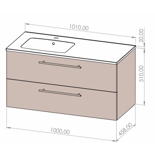 Meuble NEPTUNE Héritage Chêne 100 cm décalé - SANS miroir NEPTUNE 100 Décalé Meuble NEPTUNE Héritage Chêne 100 cm décalé - SANS miroir NEPTUNE 100 Décalé