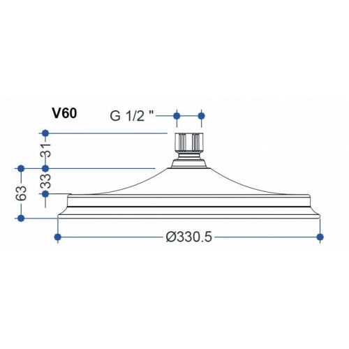 Colonne Thermostatique Rétro AVON - Poignée Noire - Douche de tête 330mm Douche de tête V60 Colonne Thermostatique Rétro AVON - Poignée Noire - Douche de tête 330mm Douche de tête V60