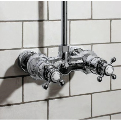 Colonne Thermostatique Rétro EDEN - Poignée Noire - Douche de tête 180mm burlington-eden Colonne Thermostatique Rétro EDEN - Poignée Noire - Douche de tête 180mm burlington-eden