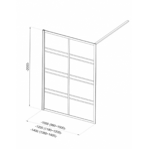 Paroi de douche fixe JAPANDI 100 cm Paroi JAPANDI Schéma Paroi de douche fixe JAPANDI 100 cm Paroi JAPANDI Schéma
