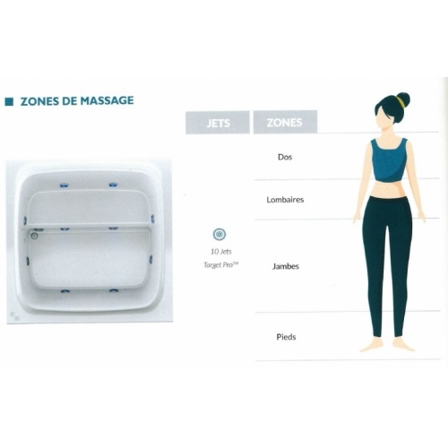 Baignoire SKYLINE 190x190 cm seule - Blanc brillant - Illumatherapy Zone de massage SKYLINE Baignoire SKYLINE 190x190 cm seule - Blanc brillant - Illumatherapy Zone de massage SKYLINE