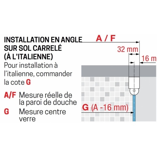 Paroi fixe latérale YOUNG F Noir - 80 cm Installation en angle YOUNG GF  Paroi fixe latérale YOUNG F Noir - 80 cm Installation en angle YOUNG GF