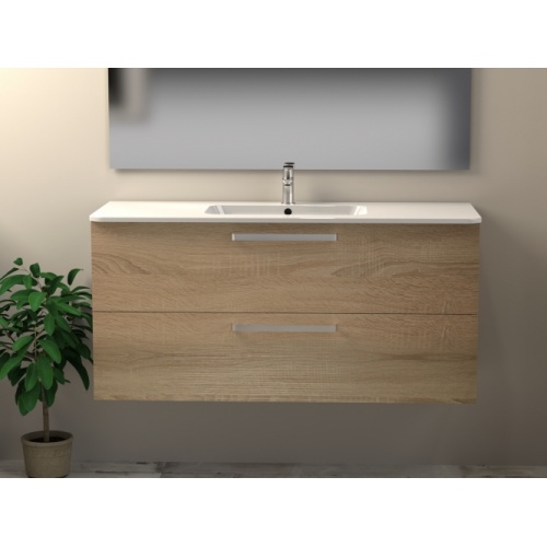 Meuble sdb UNO 120 cm Bois Clair - SANS Miroir - Fabriqué en France** Sanitaire-PCER-SV-canelle-face