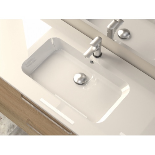 Meuble sdb UNO 120 cm Bois Clair - SANS Miroir - Fabriqué en France** Sanitaire-PCER-SV-canelle-vasque