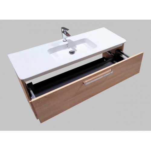 Meuble sdb UNO 120 cm Bois Clair - SANS Miroir - Fabriqué en France** Meuble SANITAIRE pour plan PCER-2