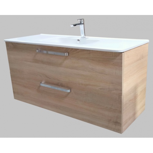 Meuble sdb UNO 120 cm Bois Clair - SANS Miroir - Fabriqué en France** Meuble SANITAIRE pour plan PCER-3