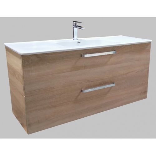 Meuble sdb UNO 120 cm Bois Clair - SANS Miroir - Fabriqué en France** Meuble SANITAIRE pour plan PCER-4