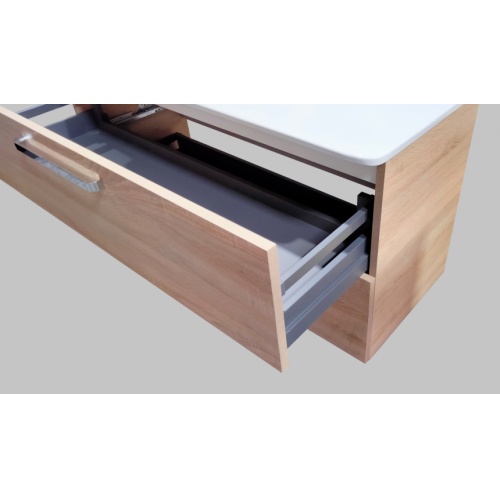 Meuble sdb UNO 120 cm Bois Clair - SANS Miroir - Fabriqué en France** Meuble SANITAIRE pour plan PCER-5
