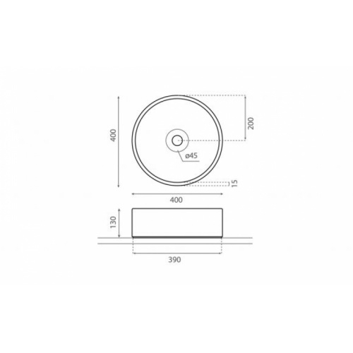 Vasque à poser en béton PESQUERA Gris PESQUERA Schéma Vasque à poser en béton PESQUERA Gris PESQUERA Schéma