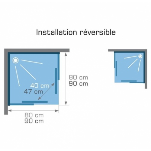 Cabine de douche carrée FLOTILLE 3 - 80x80cm FLOTILLE 3 Carrée Cabine de douche carrée FLOTILLE 3 - 80x80cm FLOTILLE 3 Carrée