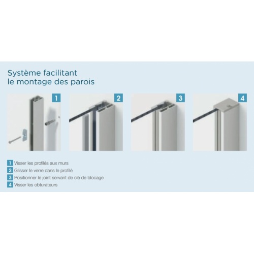 Paroi de douche EKINOX Solo Mât sol/plafond Cuivre - 70 cm Système de montage Ekinox Paroi de douche EKINOX Solo Mât sol/plafond Cuivre - 70 cm Système de montage Ekinox