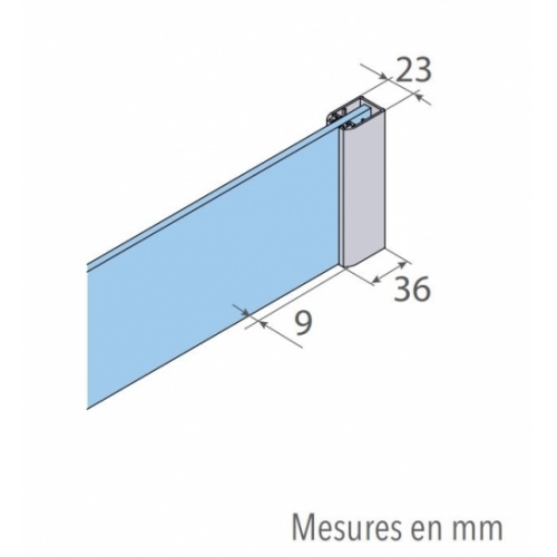 Paroi de douche fixe FADO Noir - 100 cm FADO Schéma Détails Paroi de douche fixe FADO Noir - 100 cm FADO Schéma Détails
